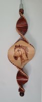 Windspiel aus Holz - Windspirale - Holzspirale, Länge 70 cm - Pferdekopf